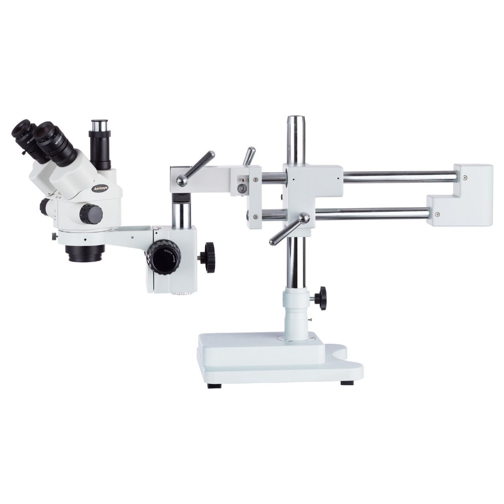 Trinocular Stereo Microscope 7X-45X - AmScope SM-4 Series Simul-Focal Lockable Zoom
