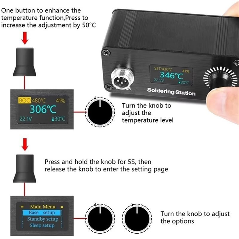 【A56X】T12 Portable Mini Digita - đánh giá và giá T12 Soldering Station Oled