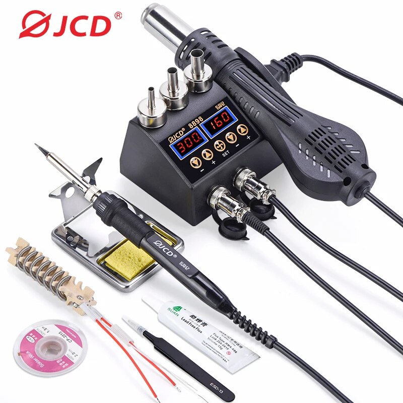 JCD 8898 Soldering Station 750 - đánh giá và giá 2 In 1 Soldering Rework Station 750W