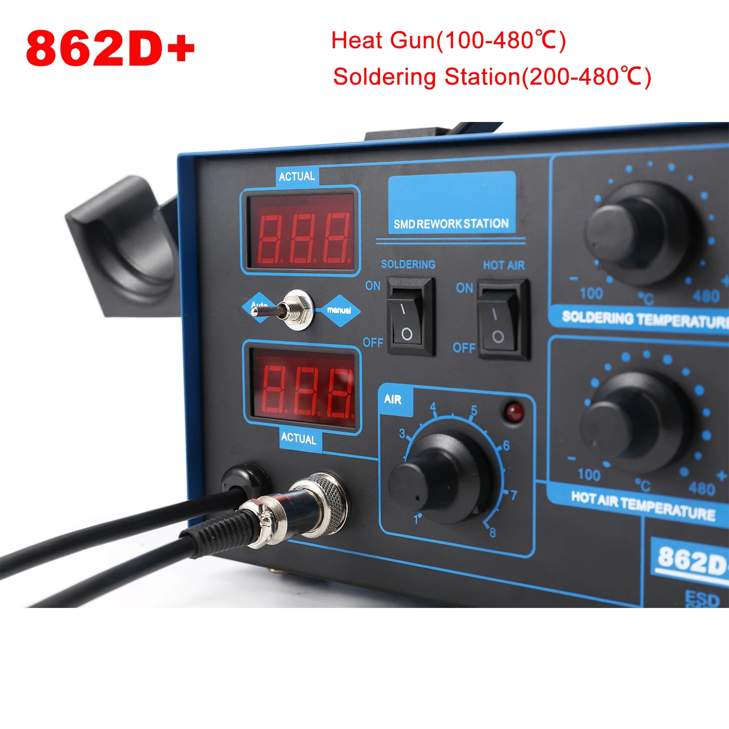 862D+ Soldering Station 2 In 1 - đánh giá và giá 2 In 1 Soldering Rework Station 750W