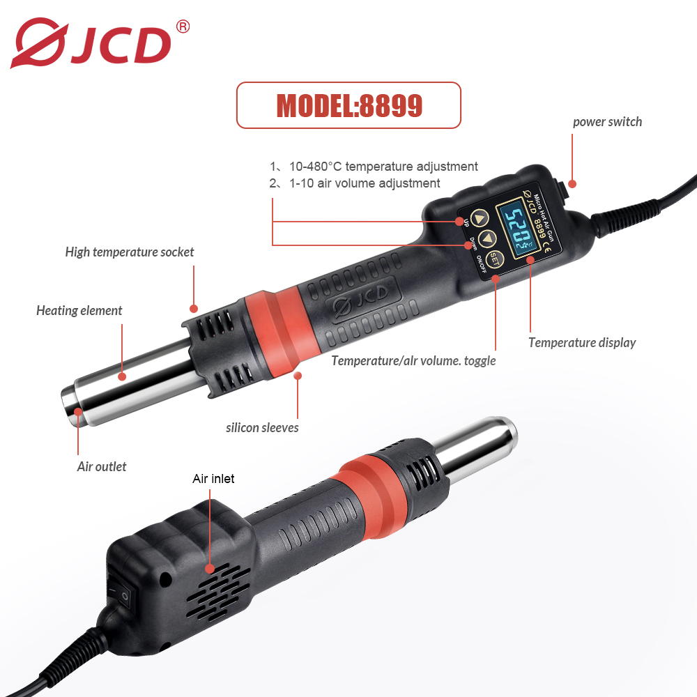 JCD 8899 2 in 1 Soldering Stat - đánh giá và giá 2 In 1 Soldering Rework Station 750W