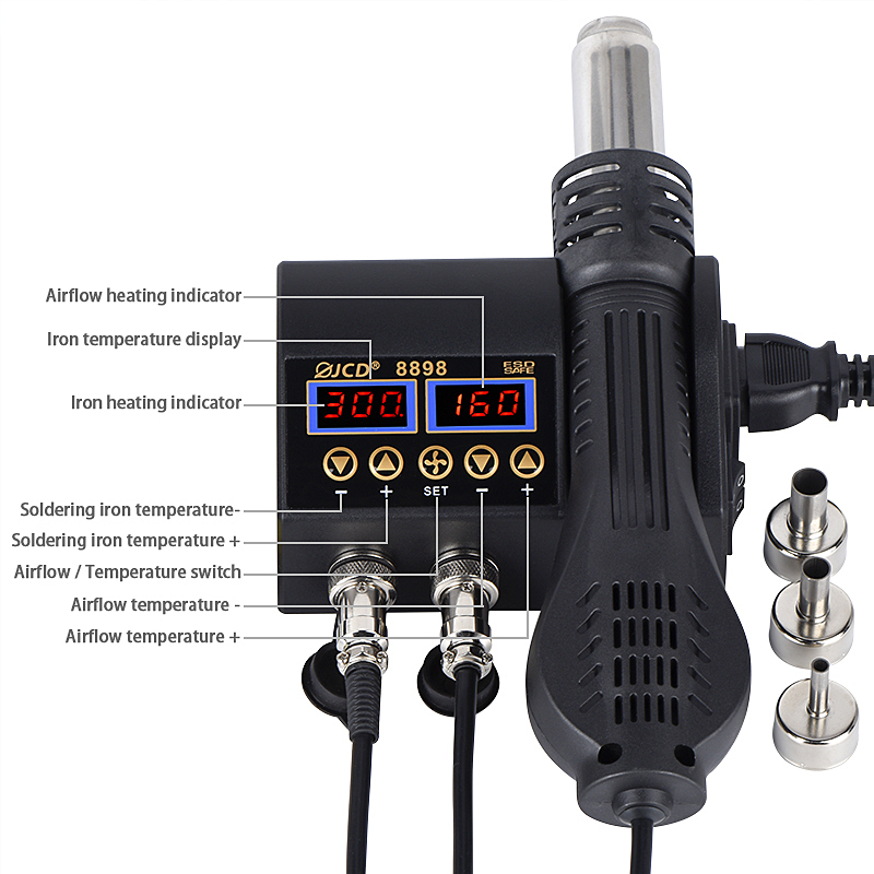 2 Trong 1 750W Không Khí Nóng  - đánh giá và giá 2 In 1 Soldering Rework Station 750W