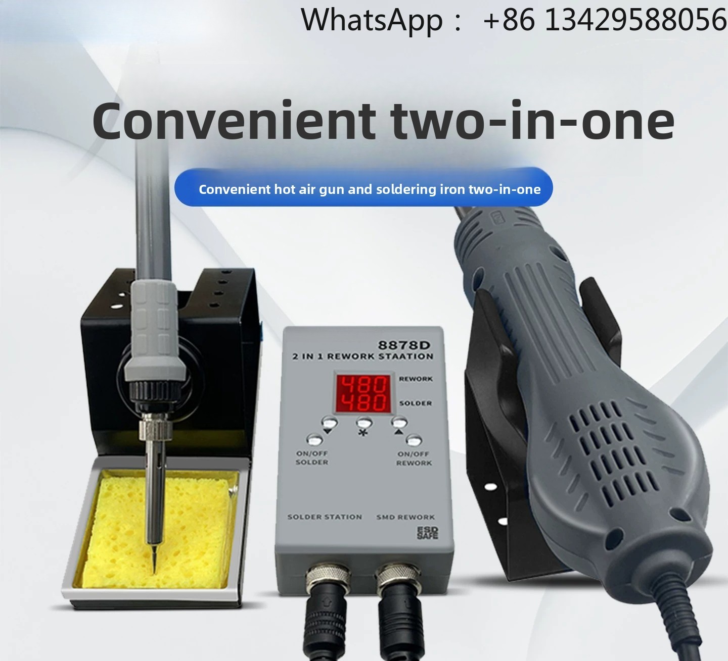 8878D 2-in-1 Rework Station –  - đánh giá và giá 2 In 1 Soldering Rework Station 750W