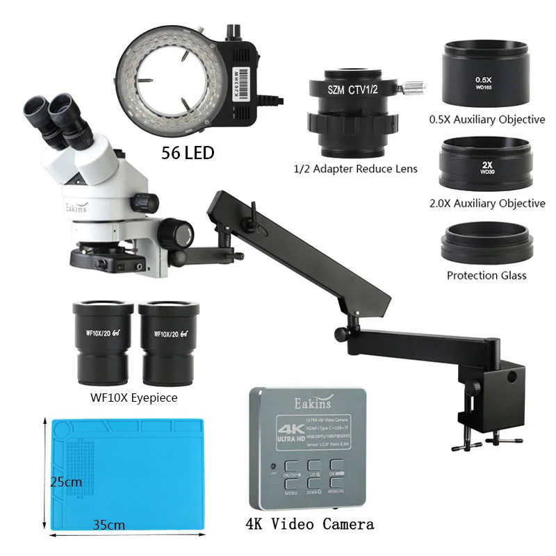 Simul Focal Industrial Trinocu - đánh giá và giá Simul-Focal Industrial Microscope 4K Hdmi