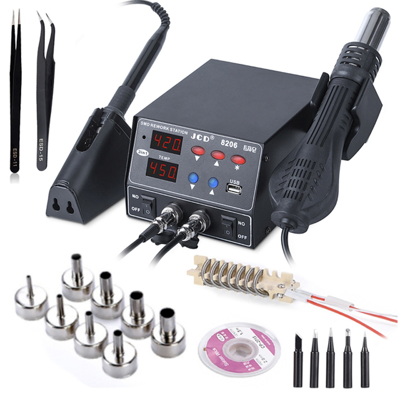 JCD 8206 2 in 1 Soldering Stat - đánh giá và giá 2 In 1 Soldering Rework Station 750W