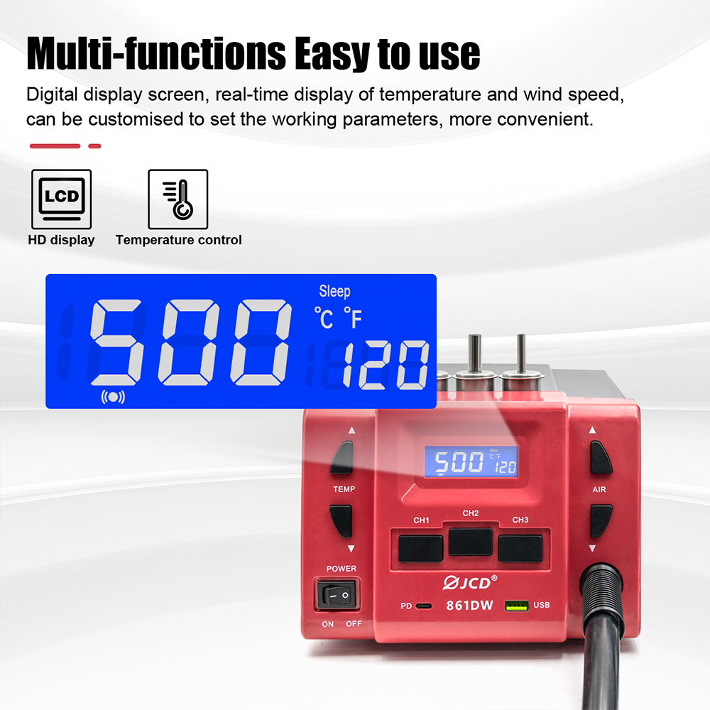 JCD 861DW Hot Air Gun 1000W Hi - đánh giá và giá Hot Air Rework Station 861Dw