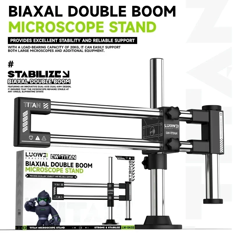 LUOWEI LW-GK02 Biaxal Double B - đánh giá và giá Articulating Arm Boom Stand Microscope