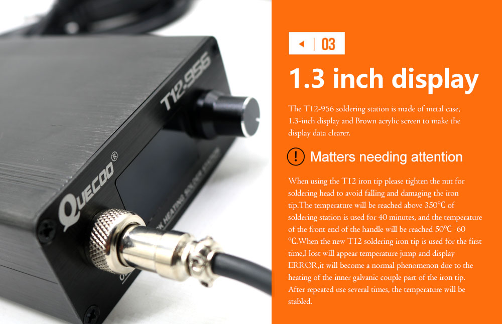 QUECOO T12-956 Soldering Digit - đánh giá và giá T12 Soldering Station Oled